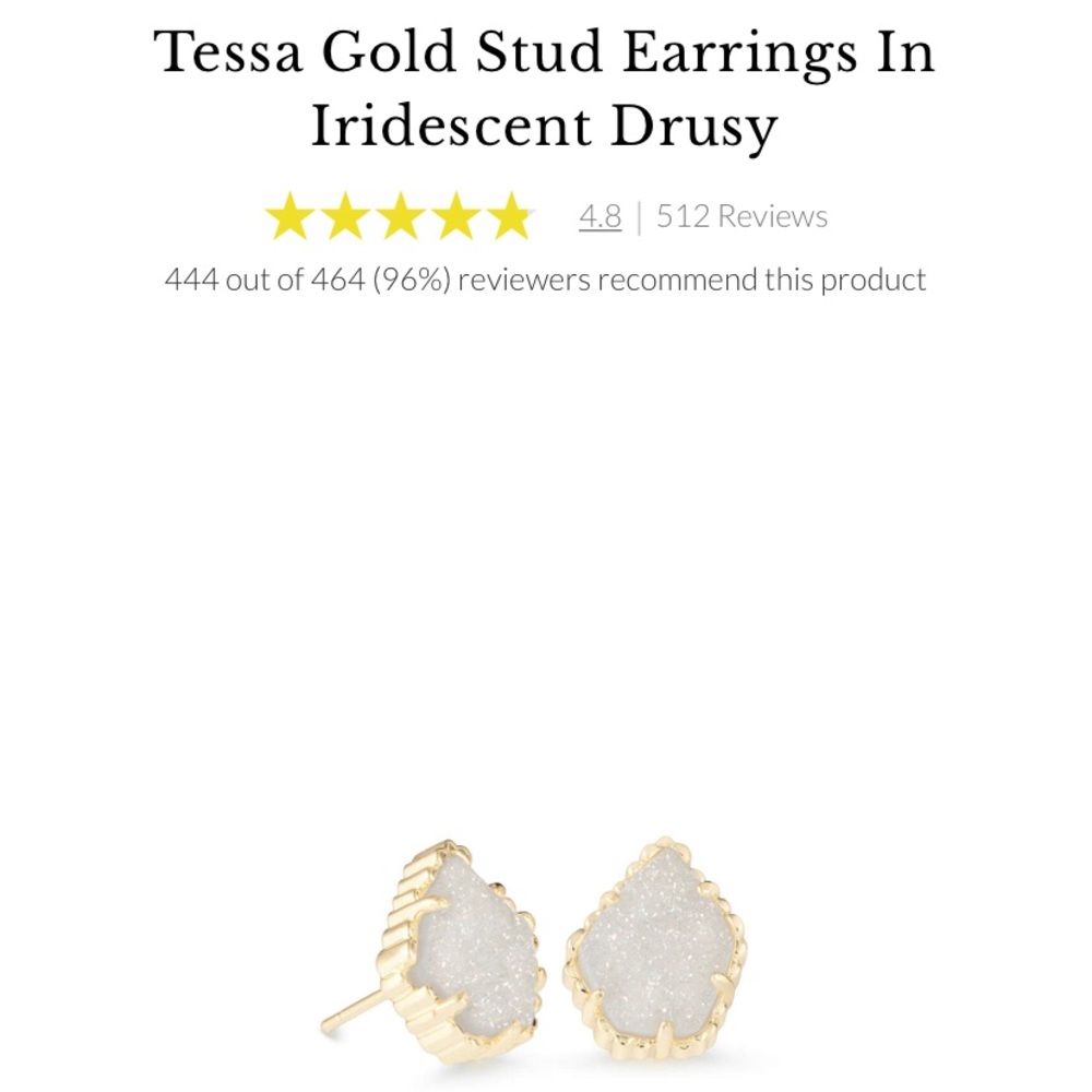 Tessa Gold Stud Earrings in Iridescent Drusy